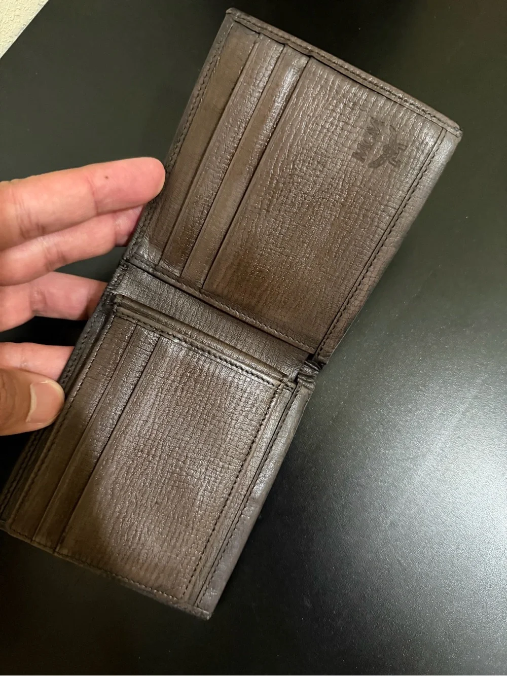 MCM Brown Monogram Canvas Bi-Fold Wallet